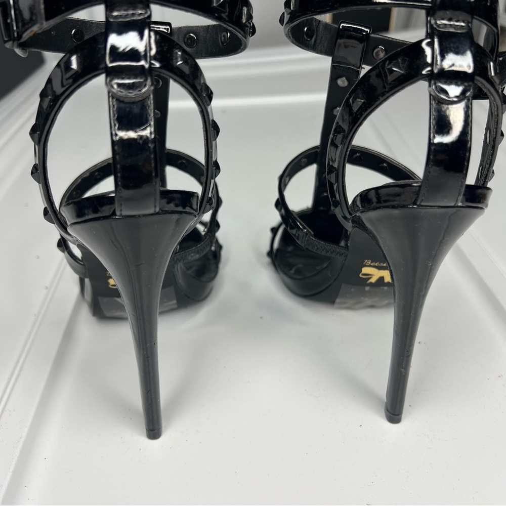 Betsey Johnson Betsyville Elegant Black Strappy Heels, Size: 8 - Picture 4 of 9